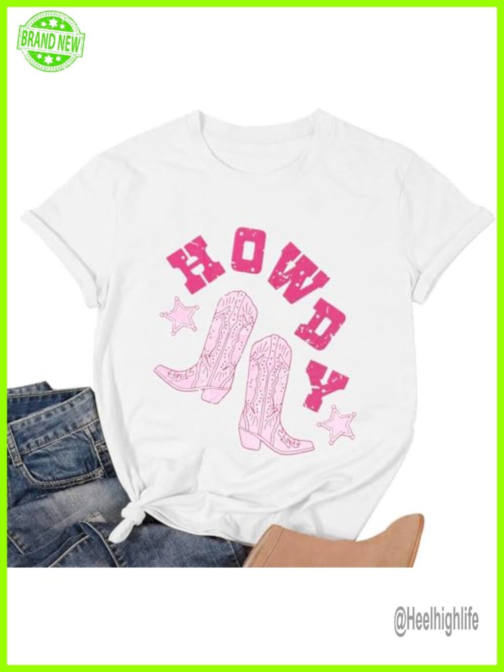 Howdy Cowgirl Graphic T-Shirt Women Rodeo Western Short Sleeve Tee